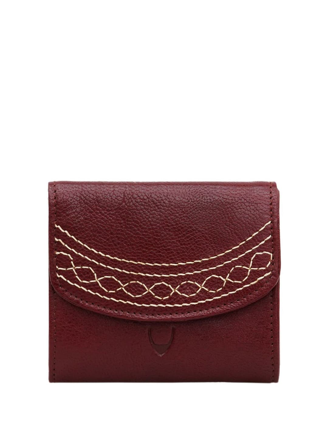 Hidesign Bedouin W1 Women Textured Embroidered Leather Two Fold Wallet