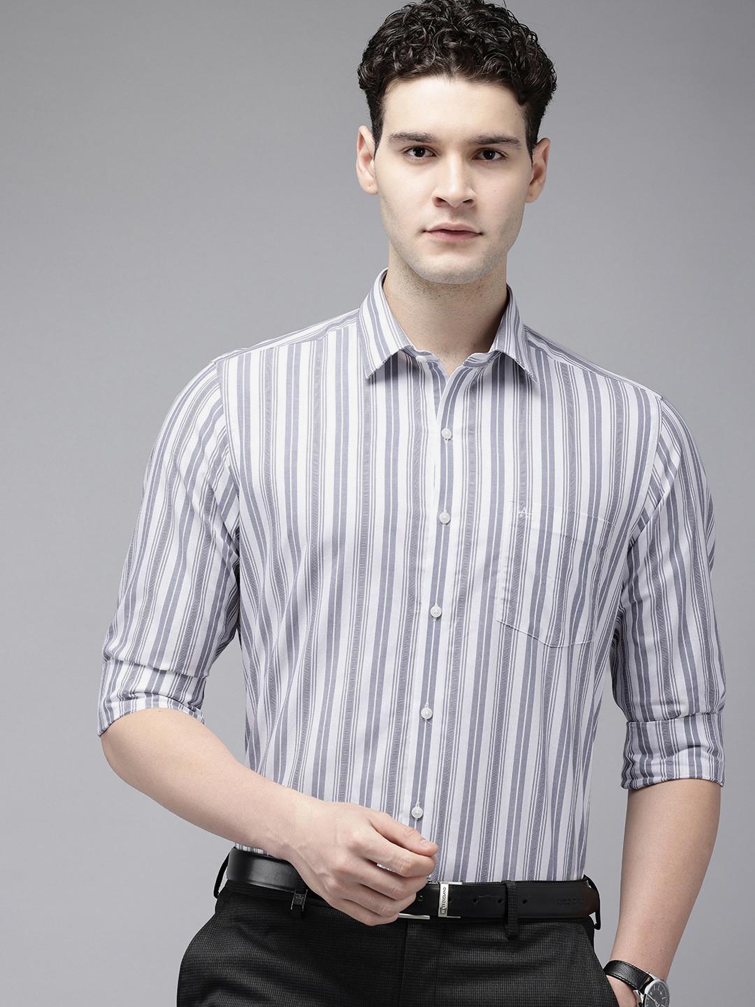 Arrow Men Manhattan Slim Fit Opaque Striped Formal Shirt