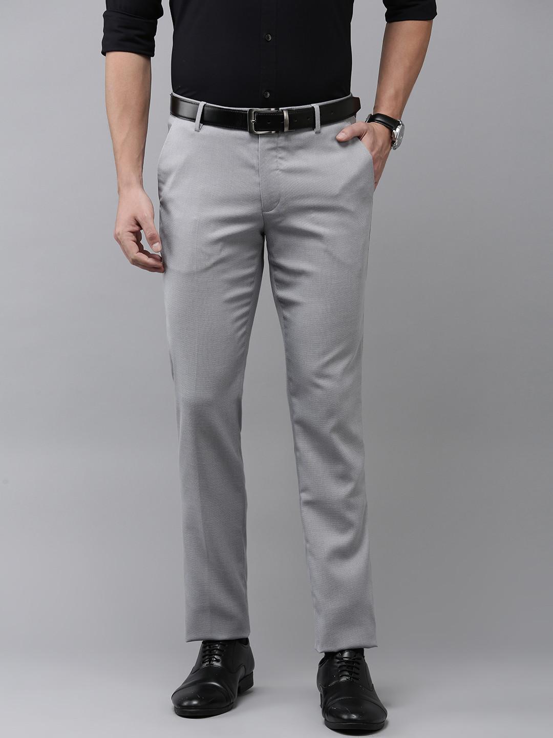 Arrow Men Textured Tapered Fit Formal Trousers