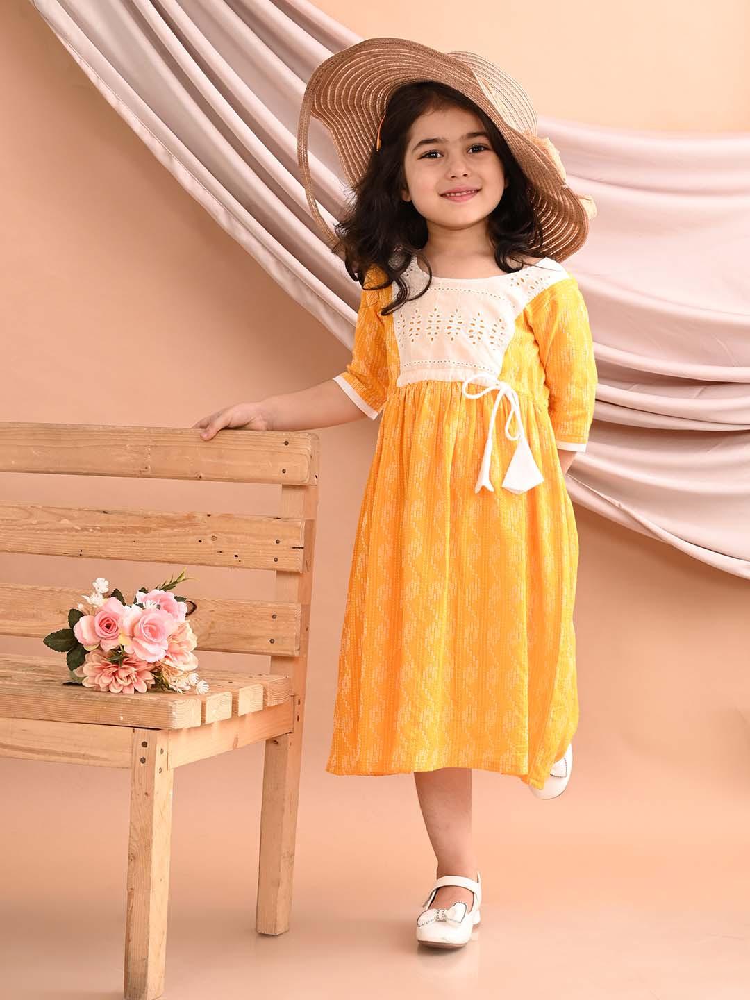 Sangria Printed Cotton A-Line Midi Dress