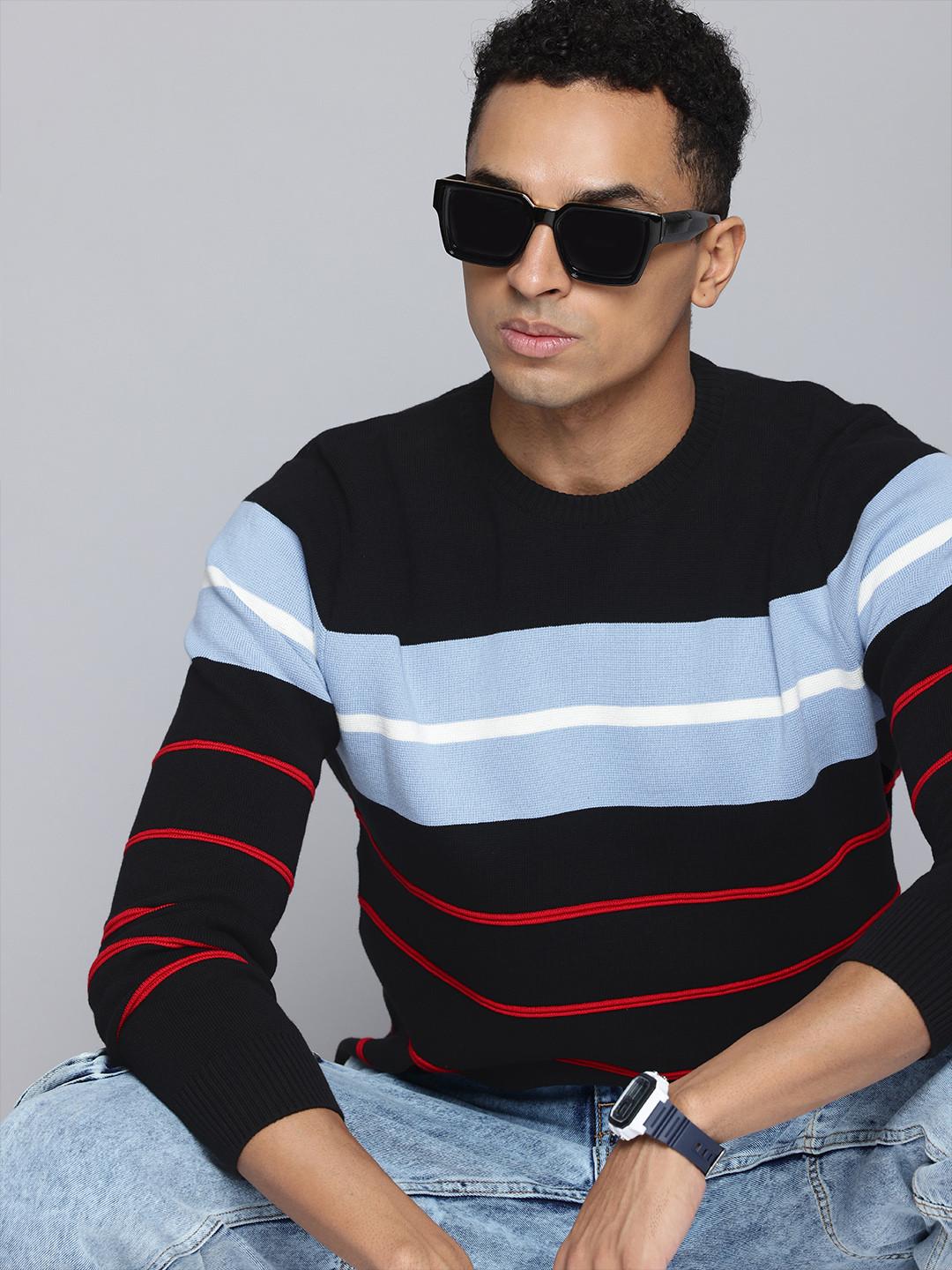 Levis Pure Cotton Striped Pullover Sweater