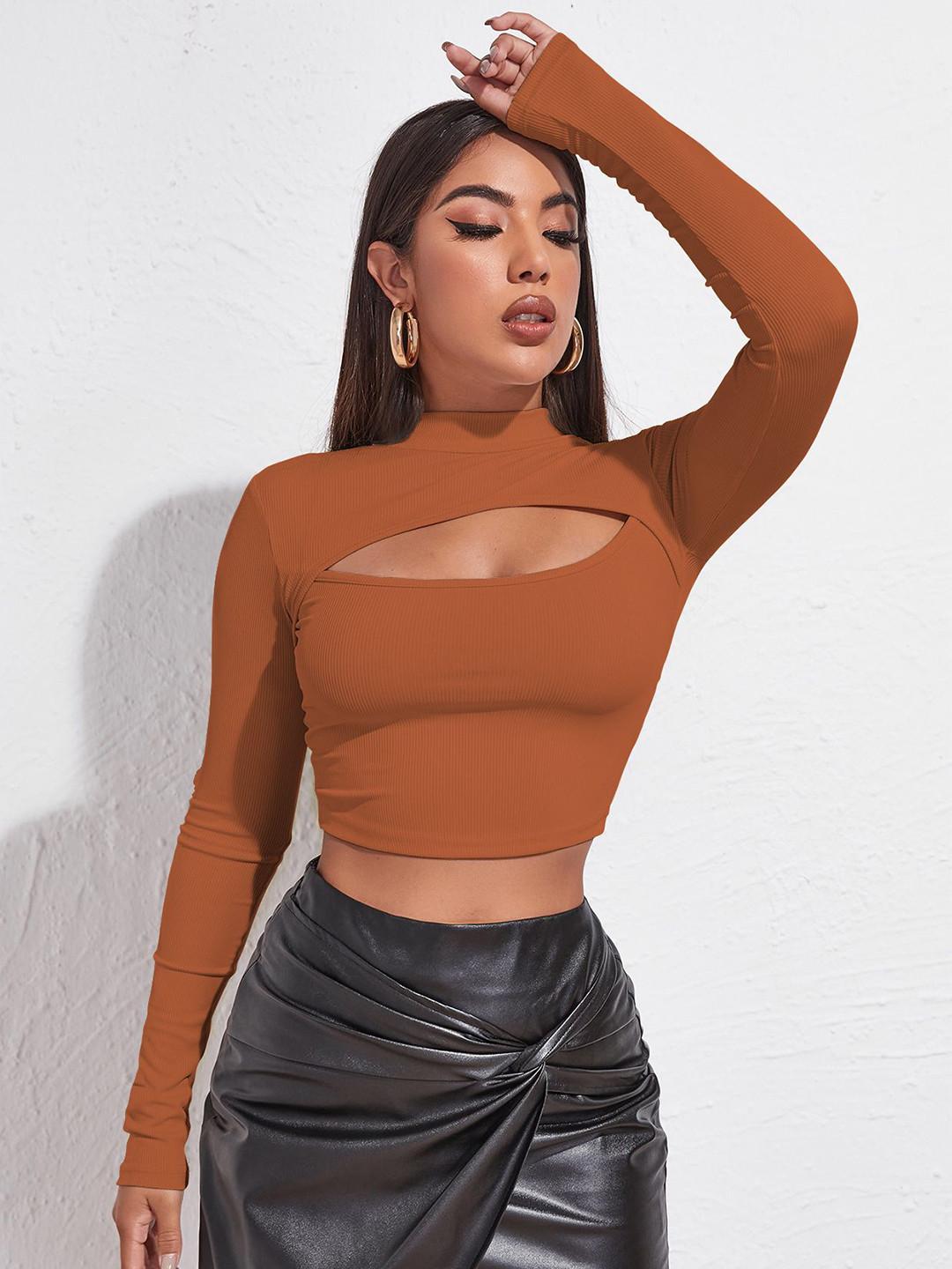 BAESD Sheen Sheer Crop Top