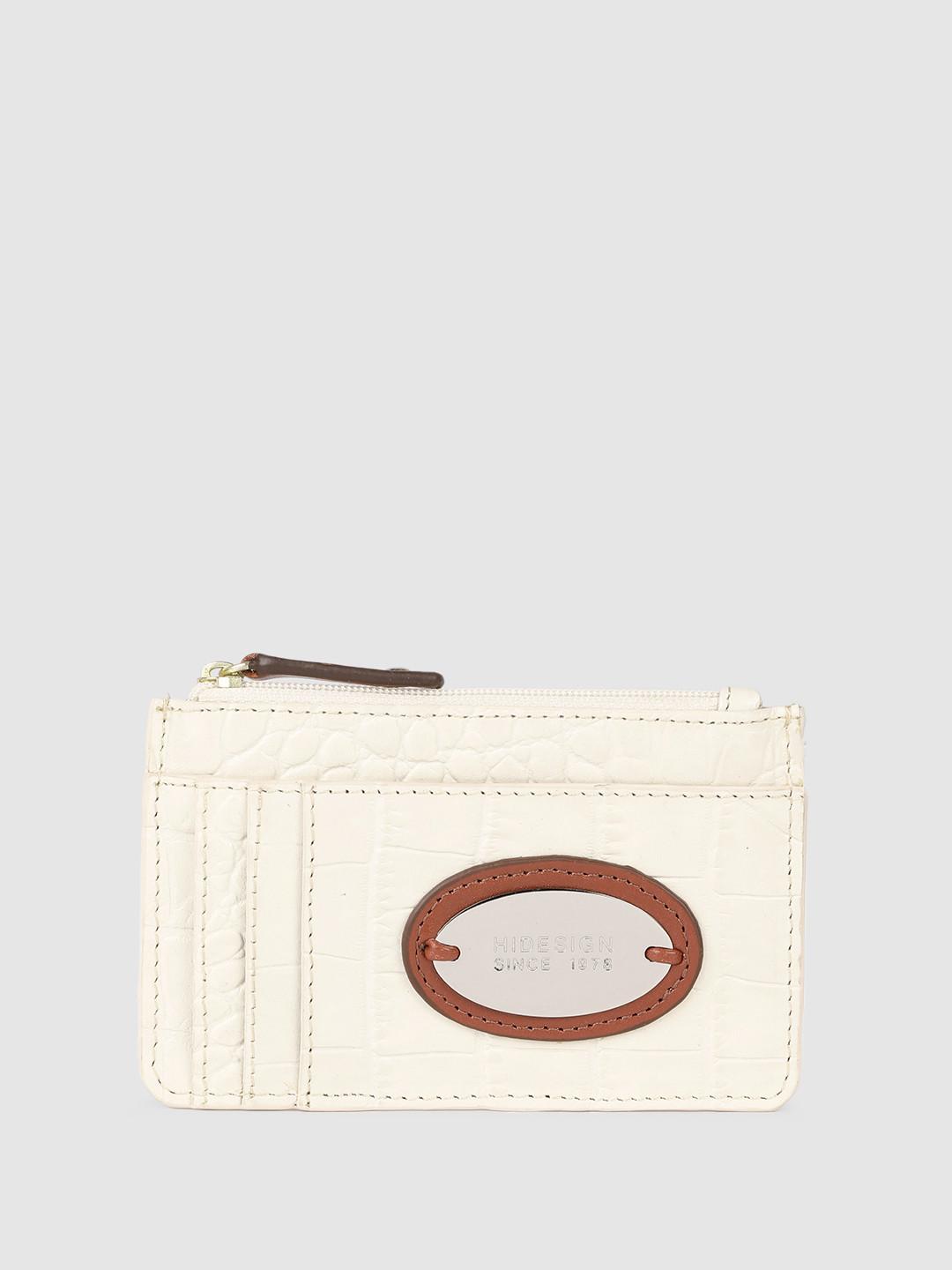 Hidesign Women DINAH Croc Textured Leather Card Holder