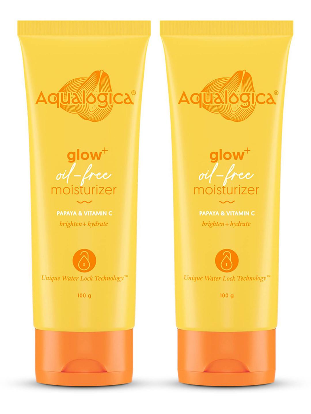 Aqualogica Set Of 2 Glow+ Oil Free Moisturizer With Papaya- 100g Each