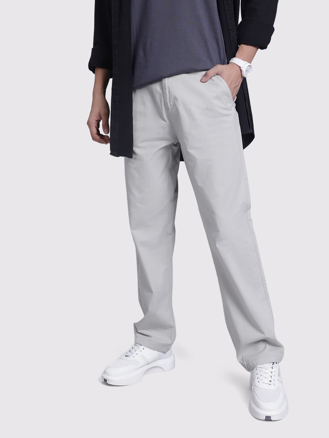 The Roadster Life Co. Men Straight Fit Pure Cotton Chinos