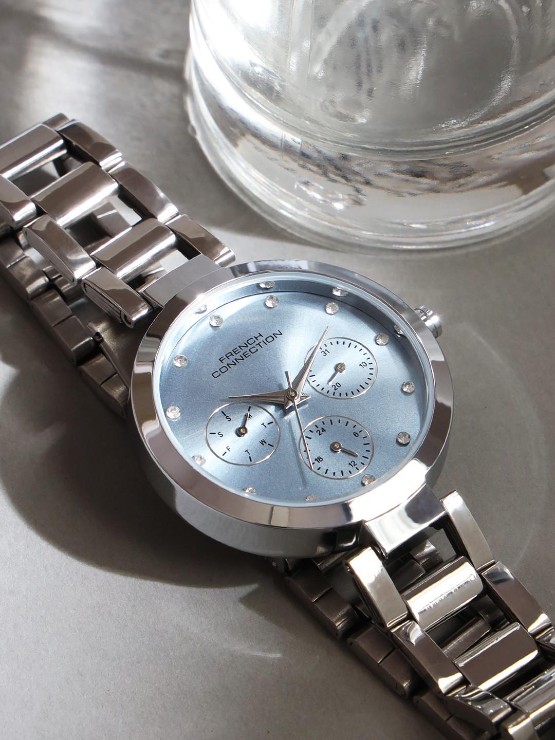 French Connection Women Embellished Dial & Stainless Steel Analogue Watch FCN0118USM