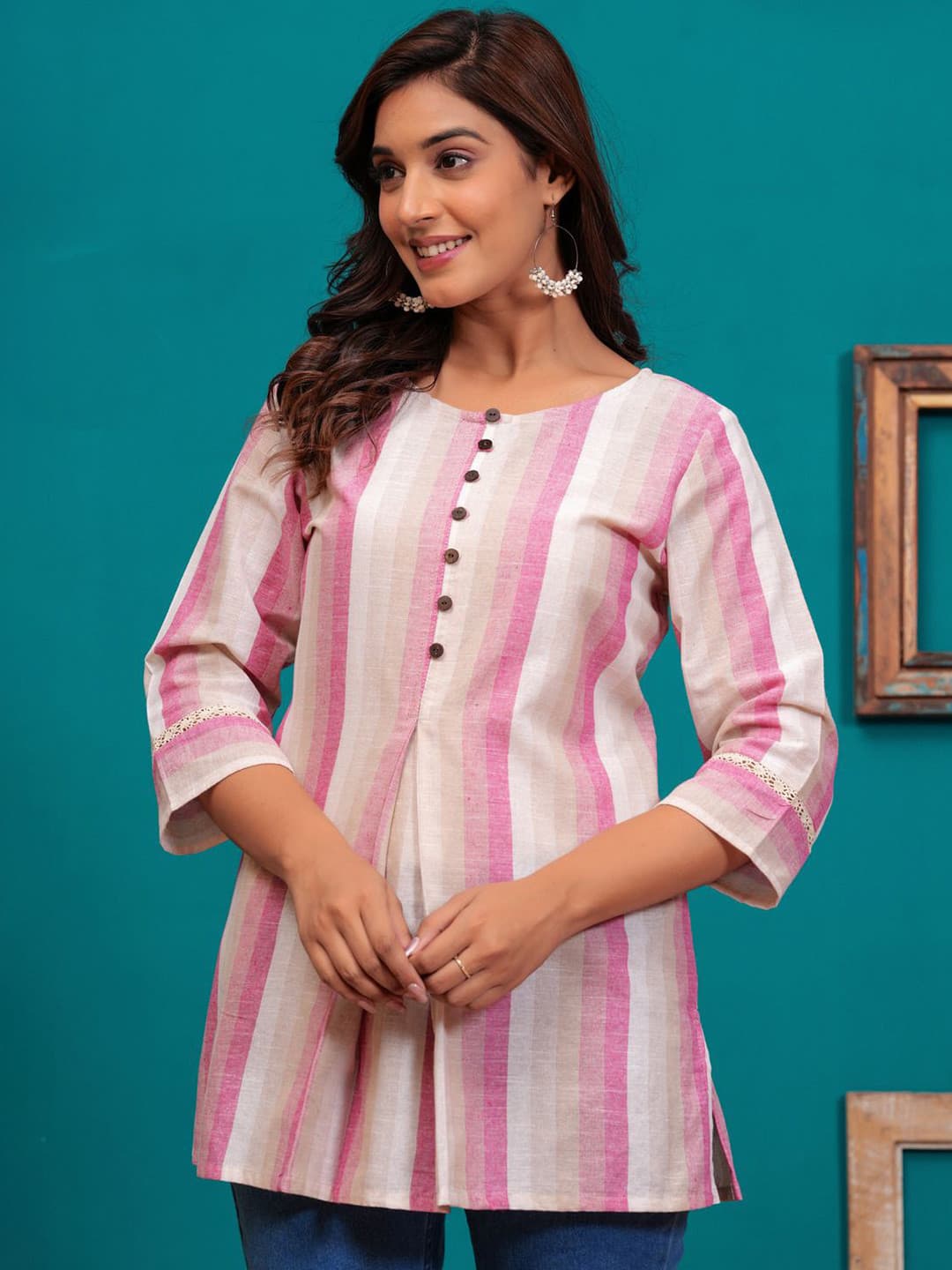 Sarai Women Striped Regular Fit Cotton top
