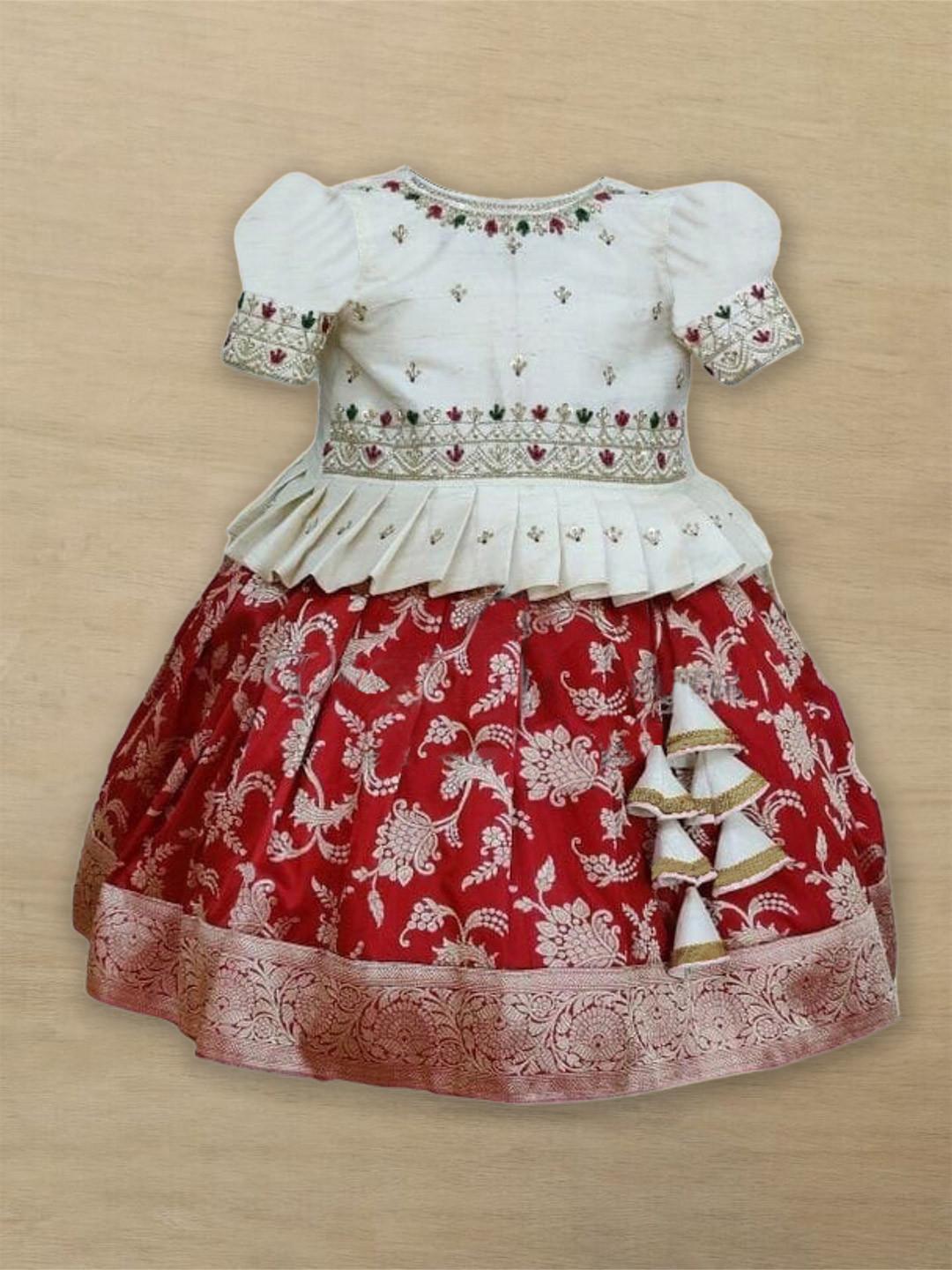 UFB Girls Embroidered Thread Work Ready to Wear Lehenga & Blouse