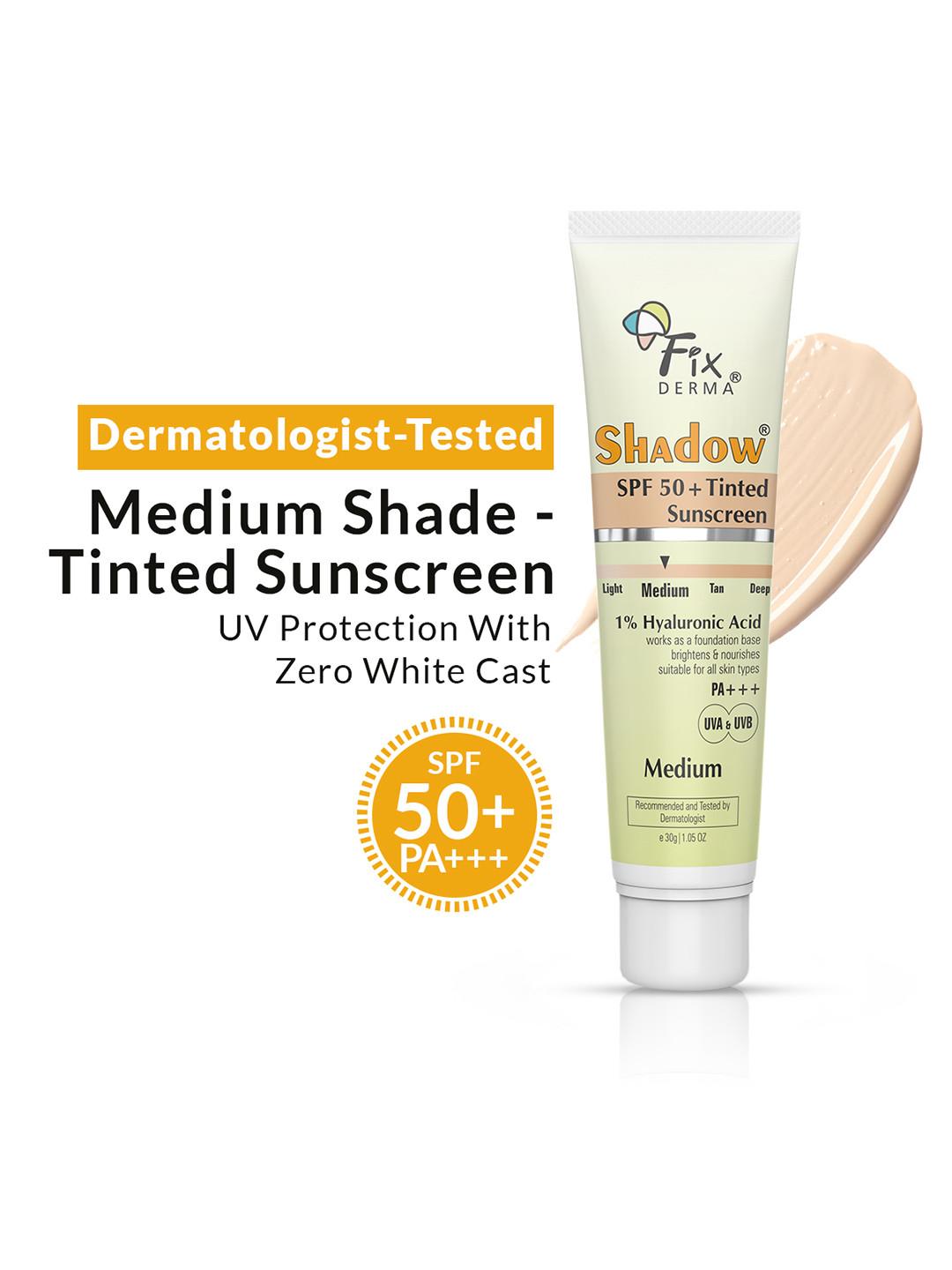 FIXDERMA Shadow Tinted SPF 50 Sunscreen With Vitamin E 30g - Medium