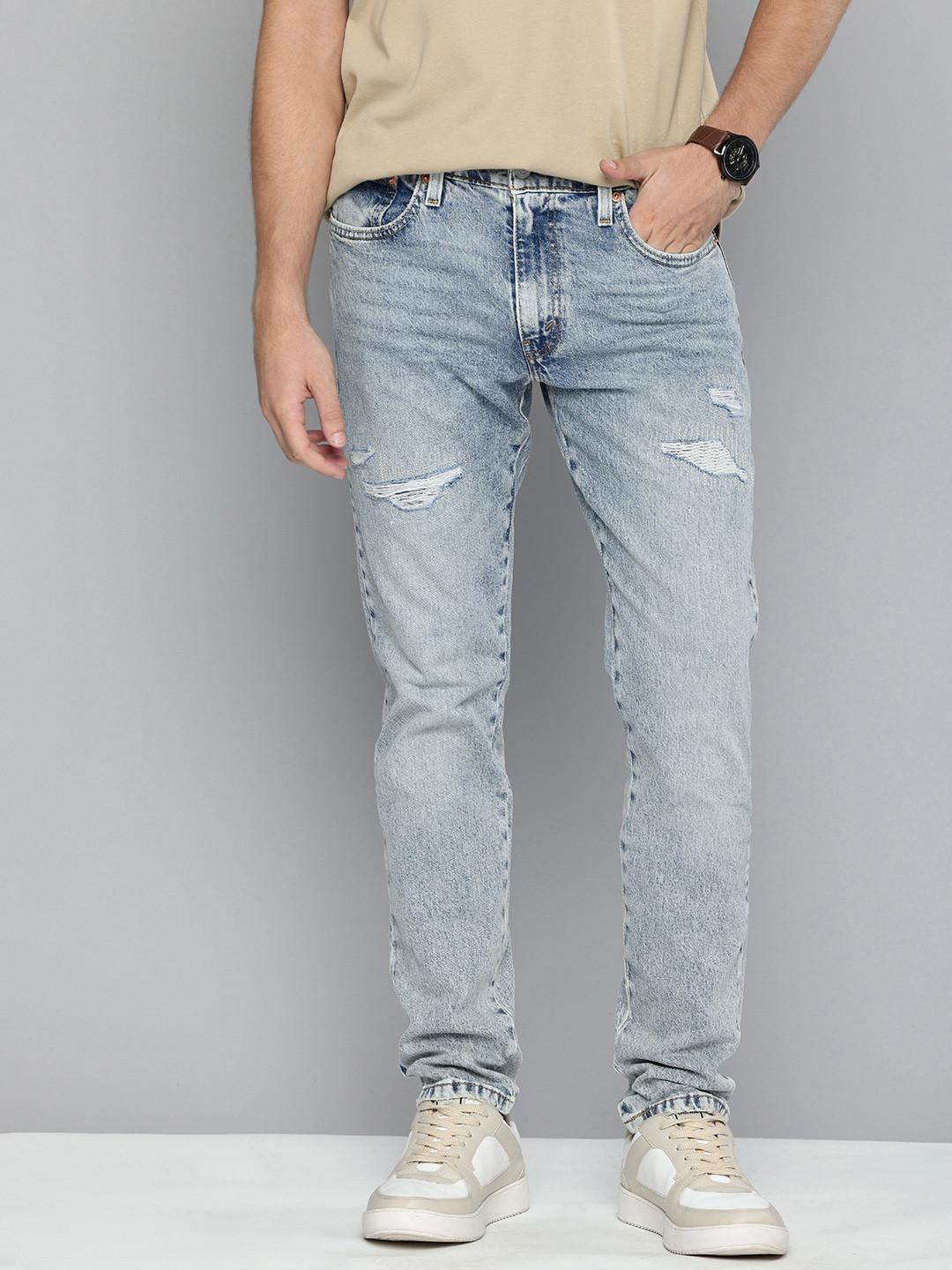 Levis Men 512 Slim Tapered Fit Low Distress Heavy Fade Stretchable Jeans
