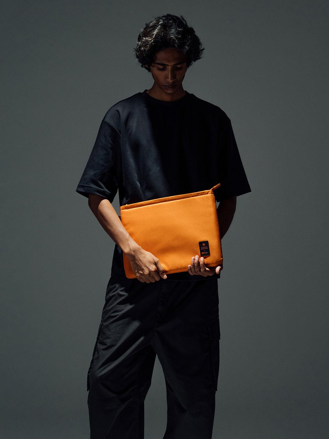 DailyObjects Monkey Shoulder x DO Orange Skipper Sleeve Medium For MacBook Air/Pro 33.02cm (13 inch)