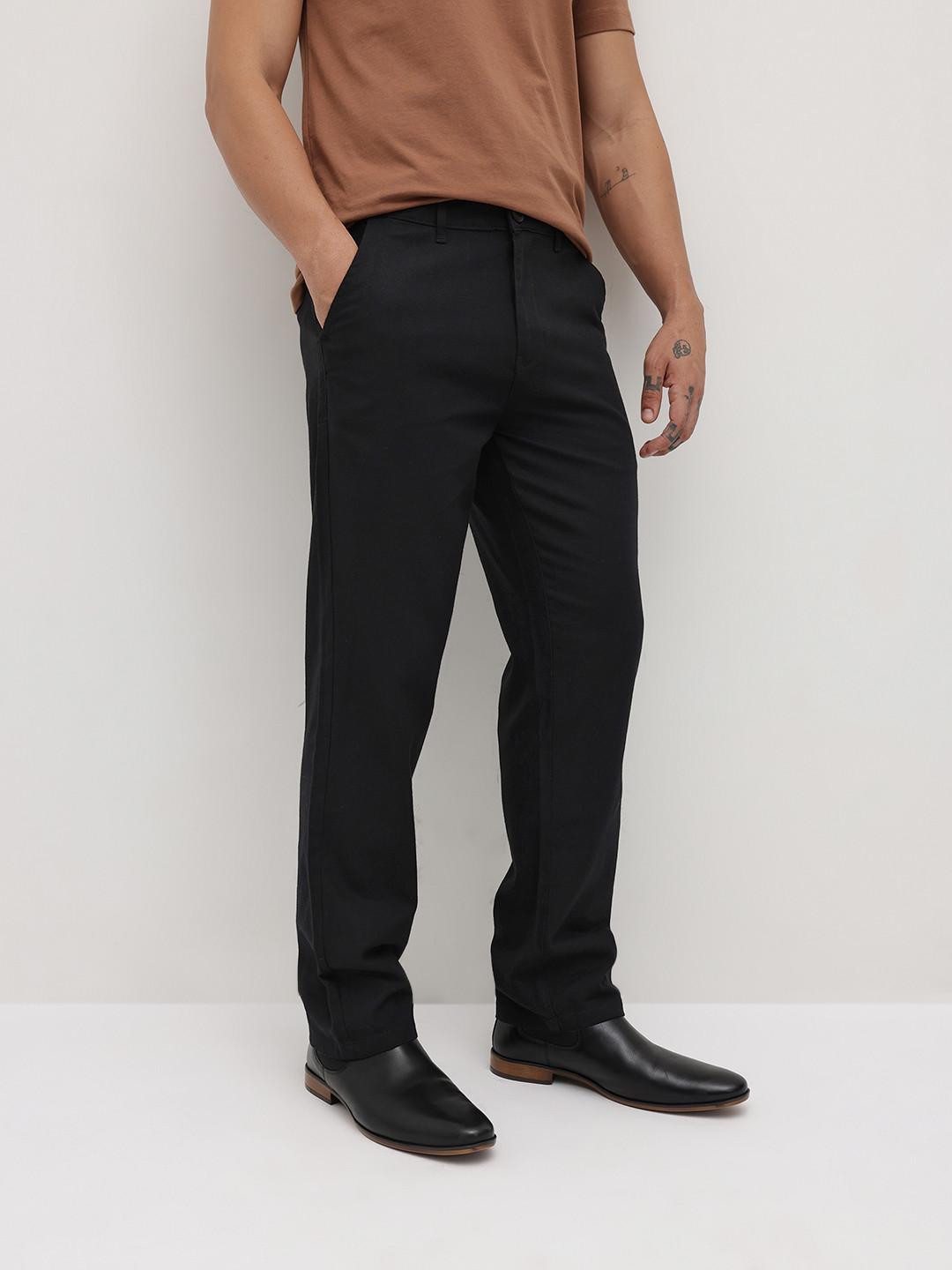 The Roadster Life Co. Pure Cotton Straight Fit Trousers