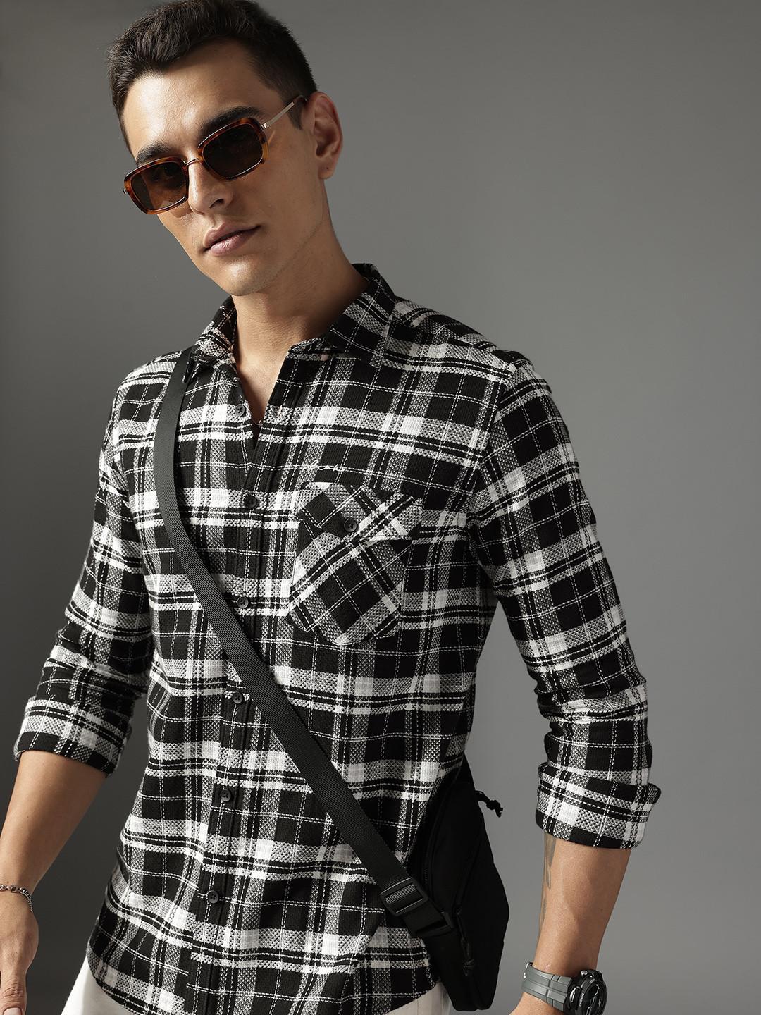 FCUK Pure Cotton Checked Slim Fit Shirt