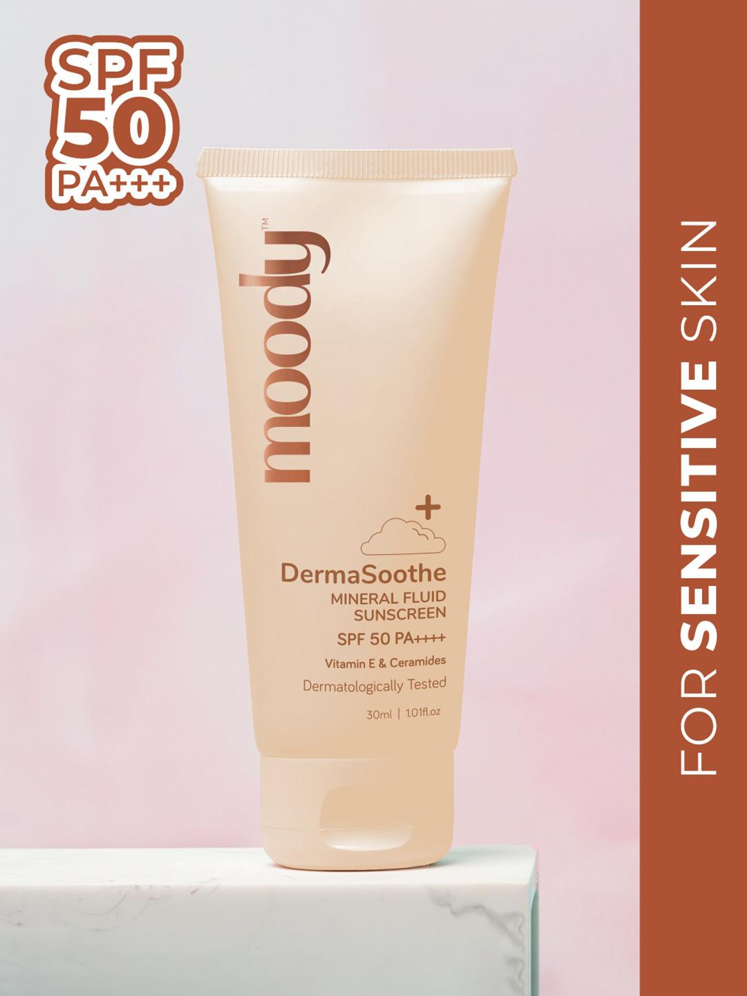 MOODY Spf 50 PA++++ Dermasoothe Mineral Fluid Sunscreen With Ceramides & Rice- 30 ml