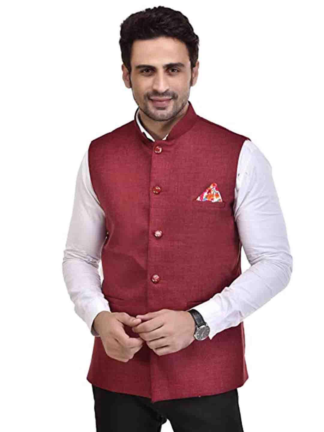 Seetoo Woven Design Nehru Jackets
