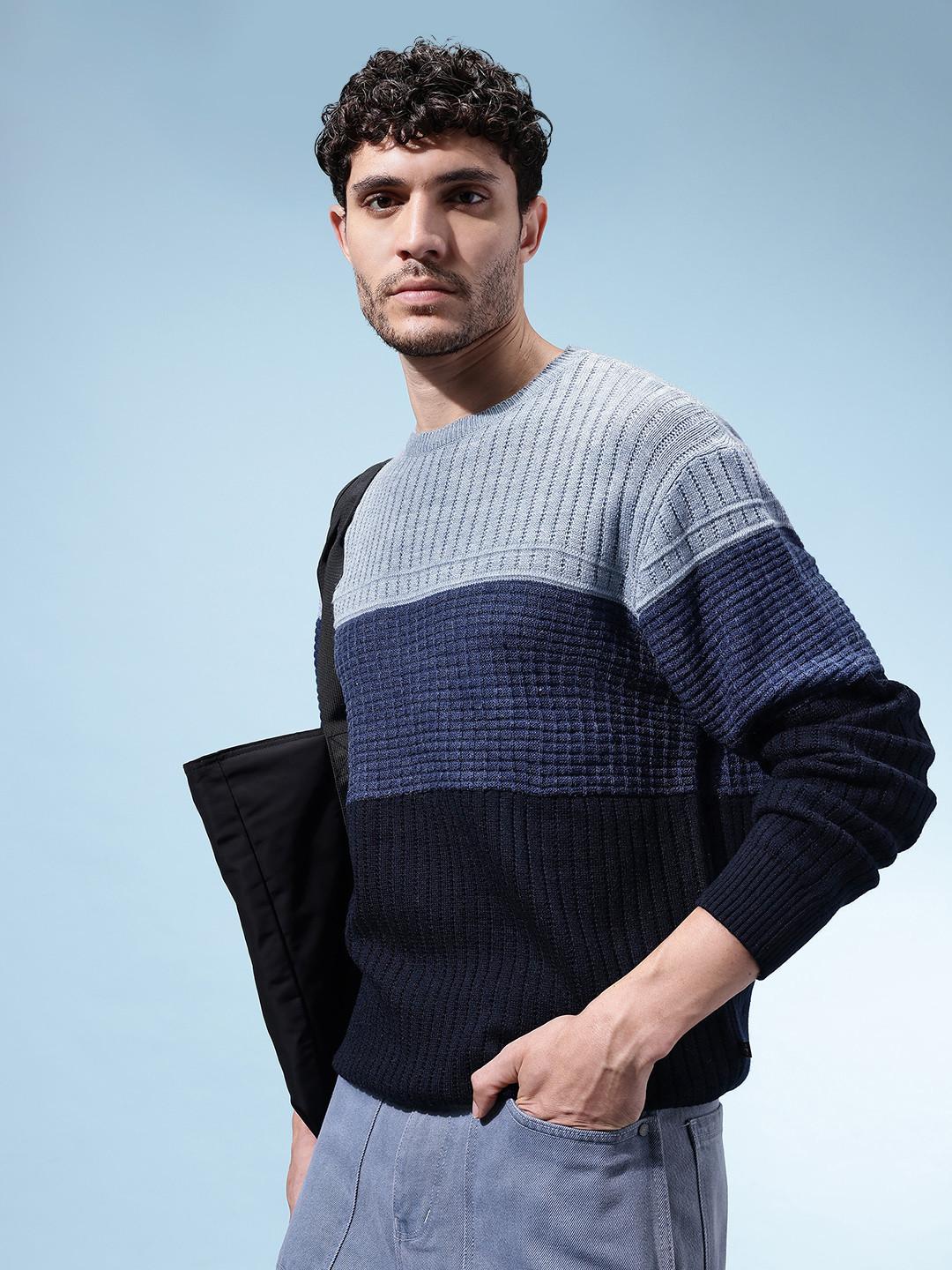 glitchez Colourblocked Relaxed Fit Pullover