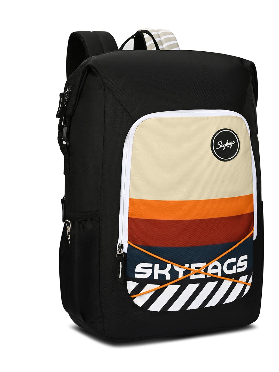 Skybags Unisex Yolo Black 16 Inch Laptop Backpack with 2 Main Compartments - 35L