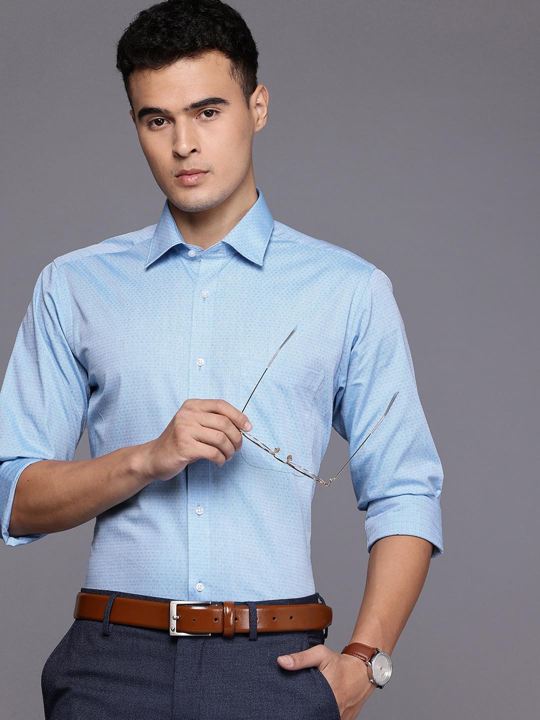 Raymond Pure Cotton Textured Slim Fit Formal Shirt