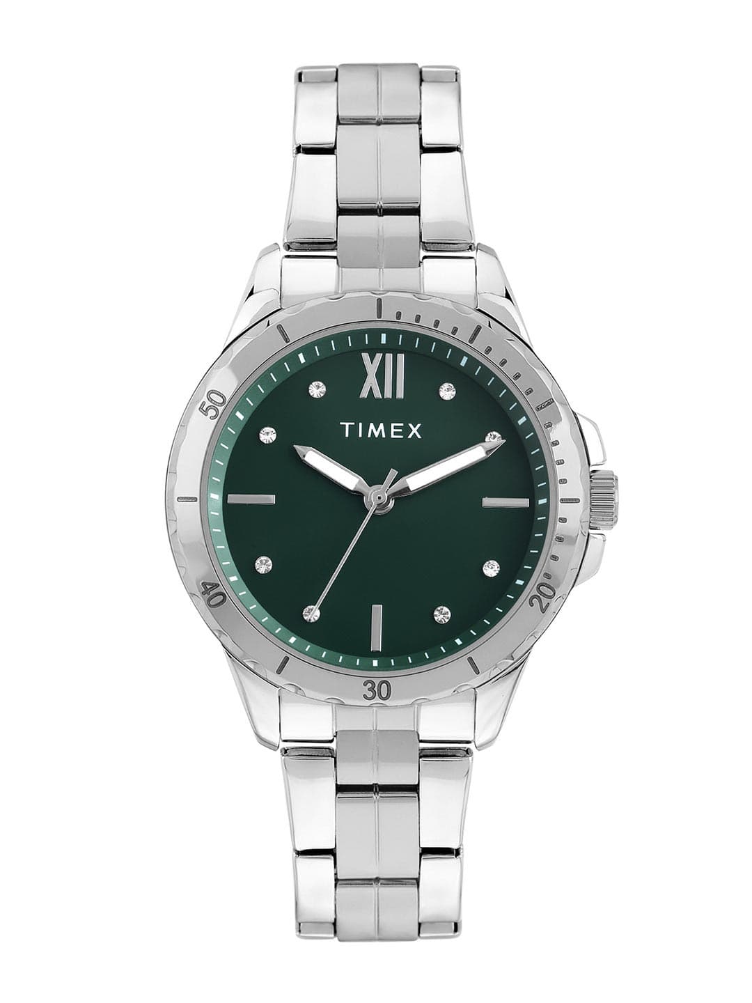 Timex Round 21mm Green Dial Analog Women Watch - TWEL232SMU03