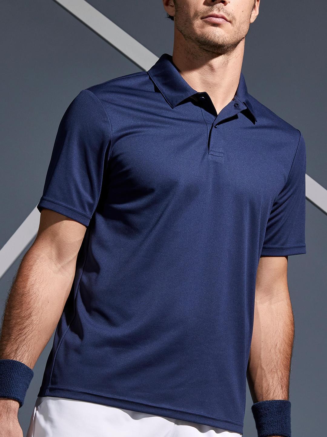 Decathlon Kuikma - Men Navy Blue Moisture Managing Tennis Polo T-Shirt
