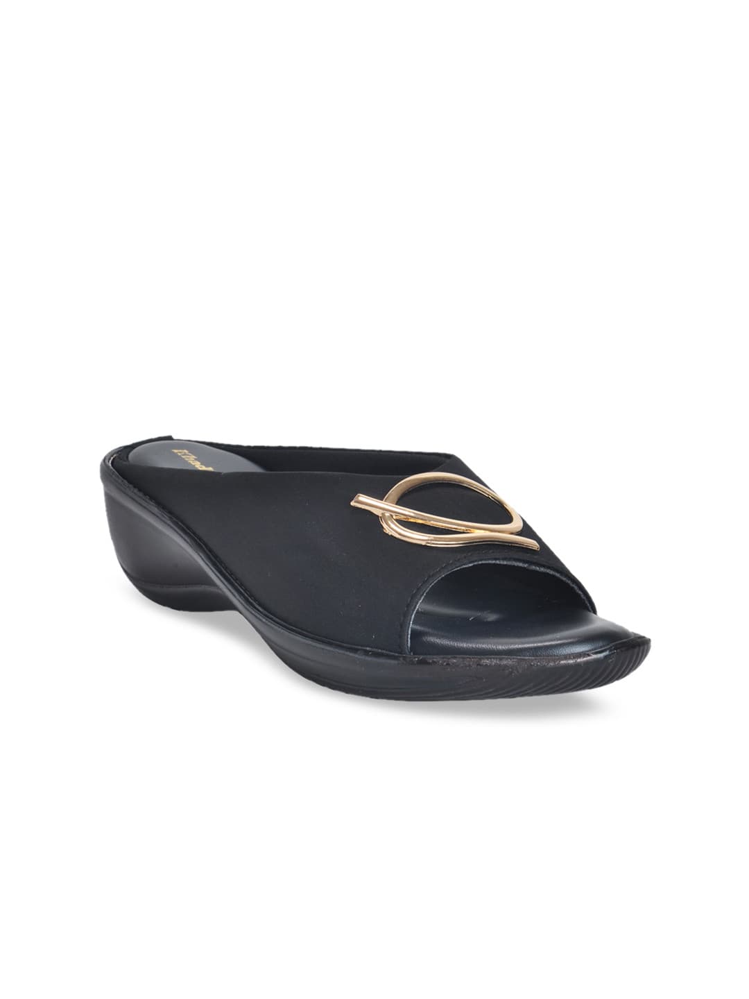 Khadims Women Black Solid Peep Toes