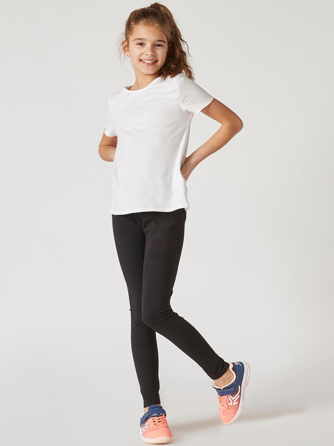 Decathlon Domyos - Girls Black 100 Softness Besic Leggings