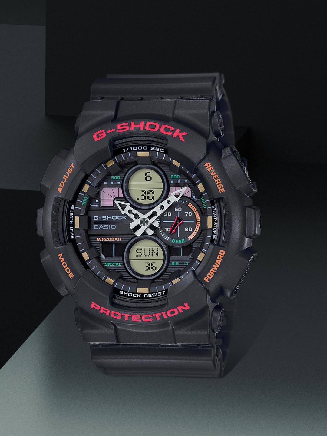 Buy CASIO Men G Shock GA 140 1A4DR Black Red Ana Digi Dial Black Resin Strap Watch G976 - - Accessories for Men