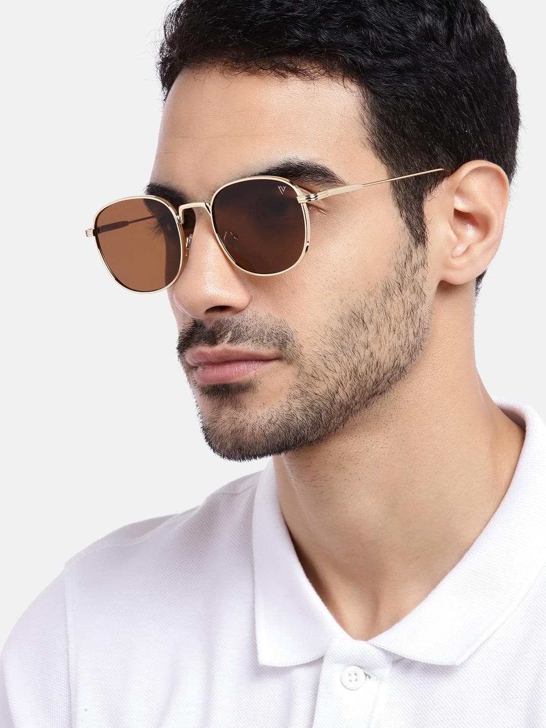 Buy Voyage Unisex Brown Lens & Gold Toned Square Sunglasses With UV Protected Lens 2036MG2974 - - Accessories for Unisex
