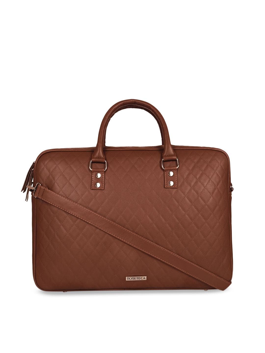 Toteteca Unisex Tan Solid Laptop Bag