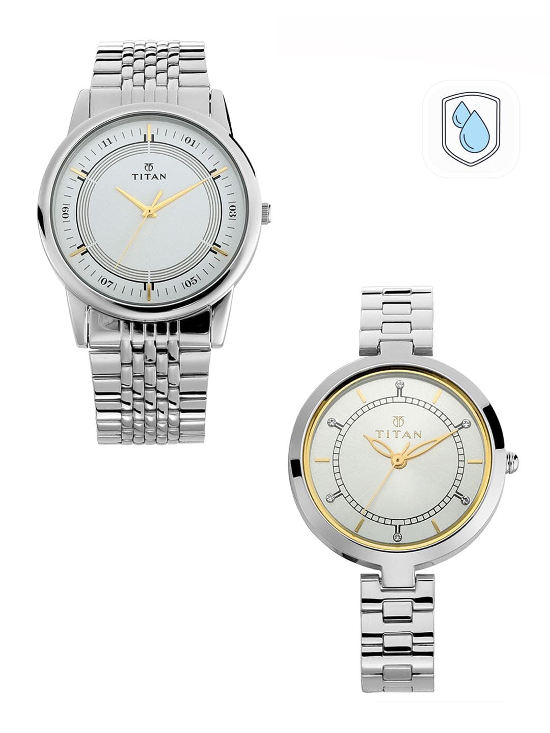 Titan Bandhan Quartz Analog With Silver Dial Couple Watch - Nt17732603sm01