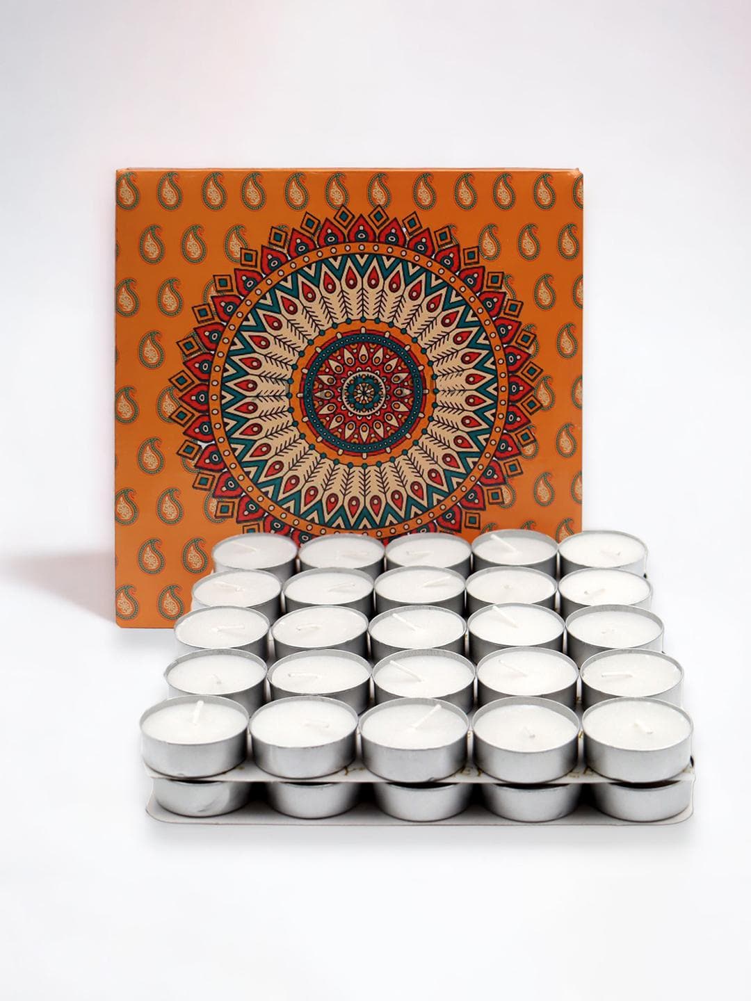 HOSLEY Wax Tea Light Candle 50Pcs Smokeless 1 Wick Solid Round Regular Candles
