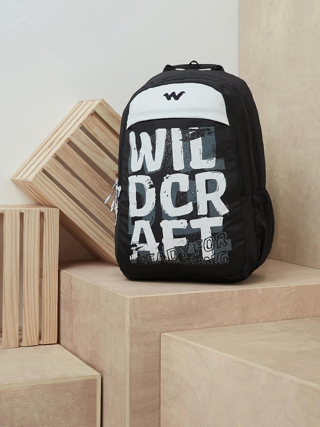 Wildcraft Unisex Black & White Brand Logo Printed Backpack LP 10