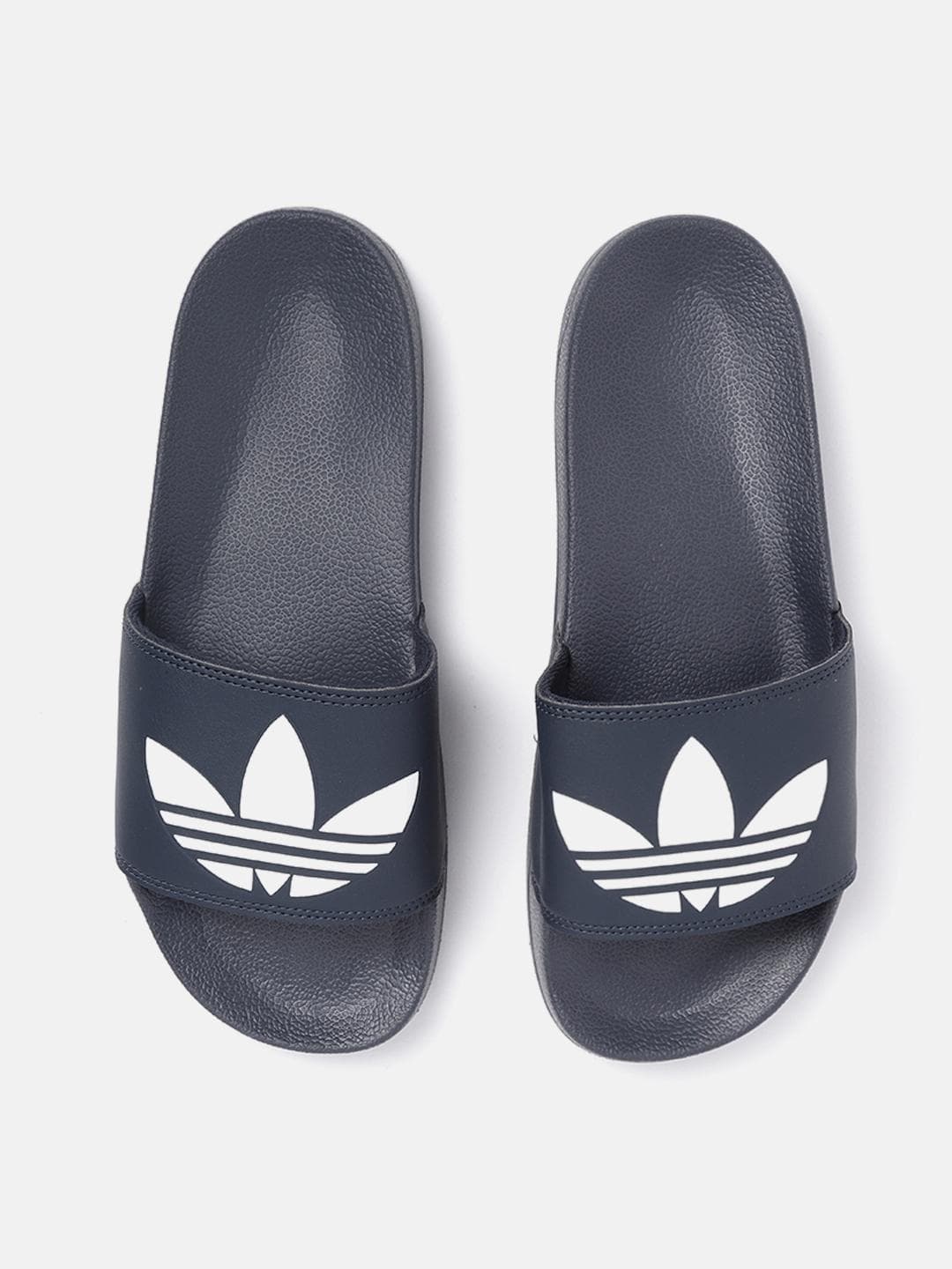 ADIDAS Originals Men Navy Blue & White Adilette Lite Printed Sustainable Sliders