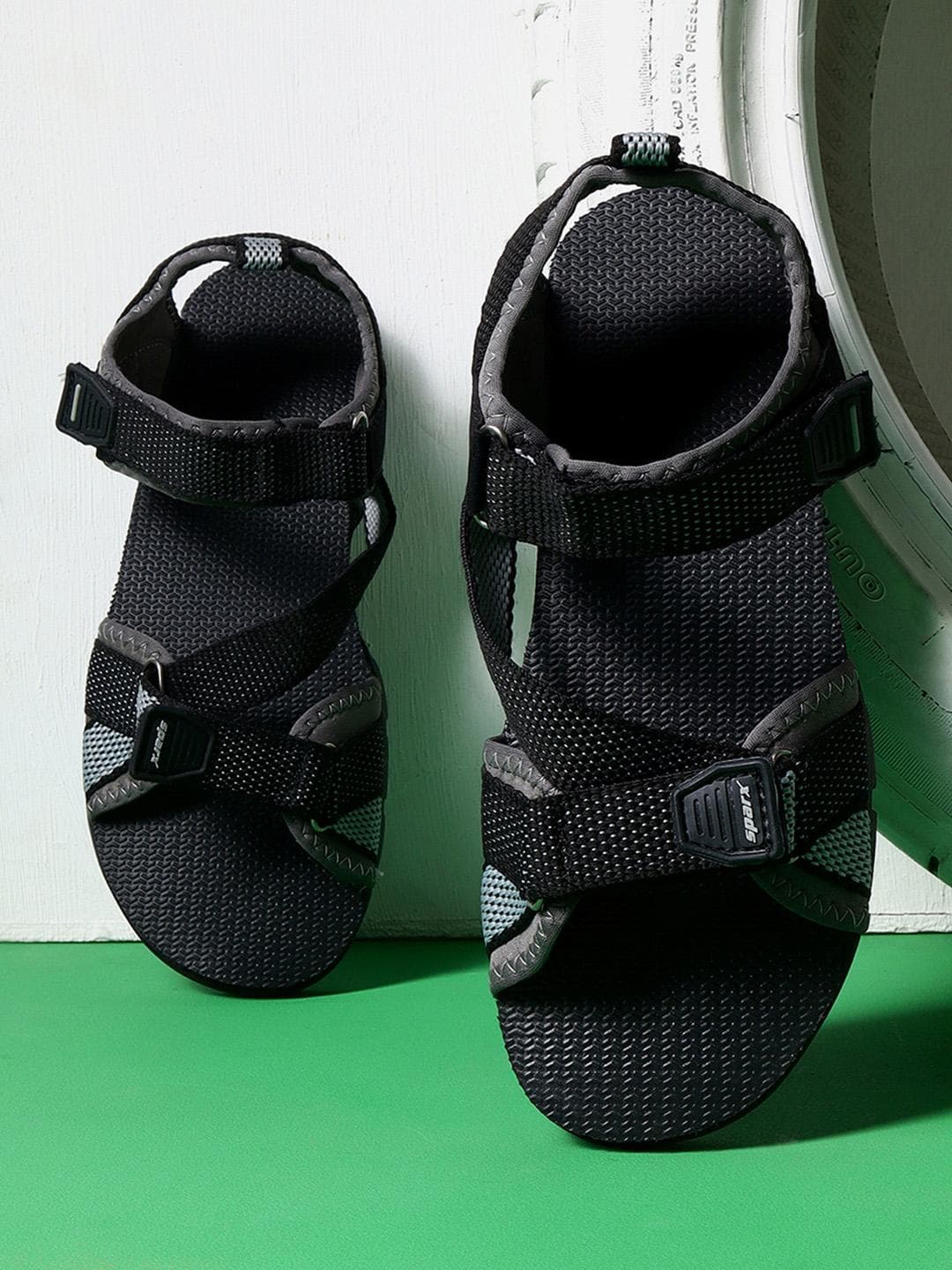 Sparx Men Black & Grey Sports Sandals