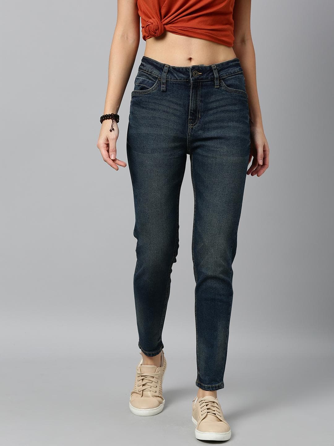 Roadster Women Blue Skinny Fit Mid-Rise Clean Look Stretchable Jeans