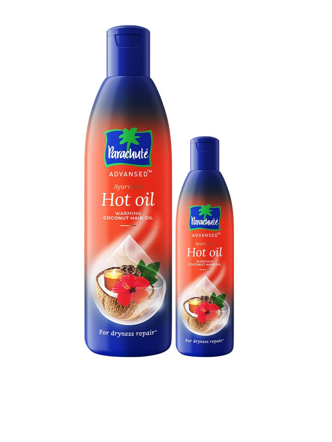Buy Parachute Set Of 2 Advansed Ayurvedic Hot Oil For Dryness Repair 400 Ml & 90 Ml - - Personal Care for Unisex