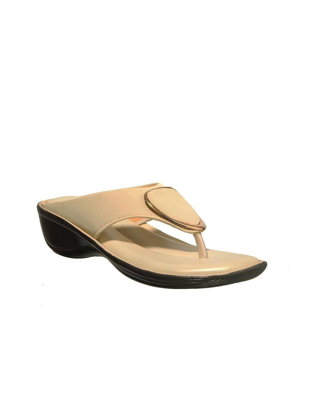 Khadims Women Beige Solid Comfort Heels