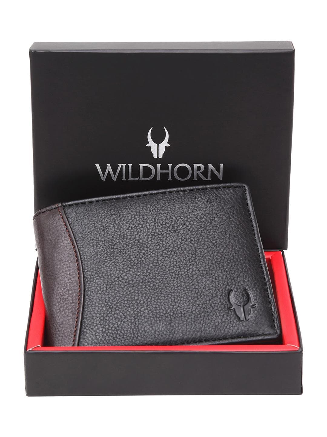 WildHorn Unisex Black Genuine Leather Wallet