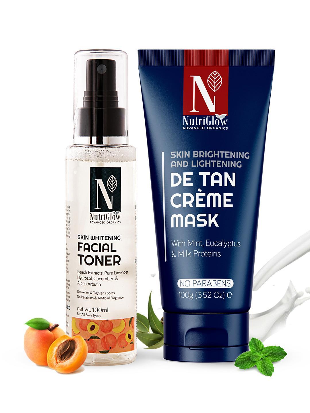 Buy NutriGlow Set Of 2 Skin Whitening Toner And De Tan Crme Mask - - Personal Care for Unisex