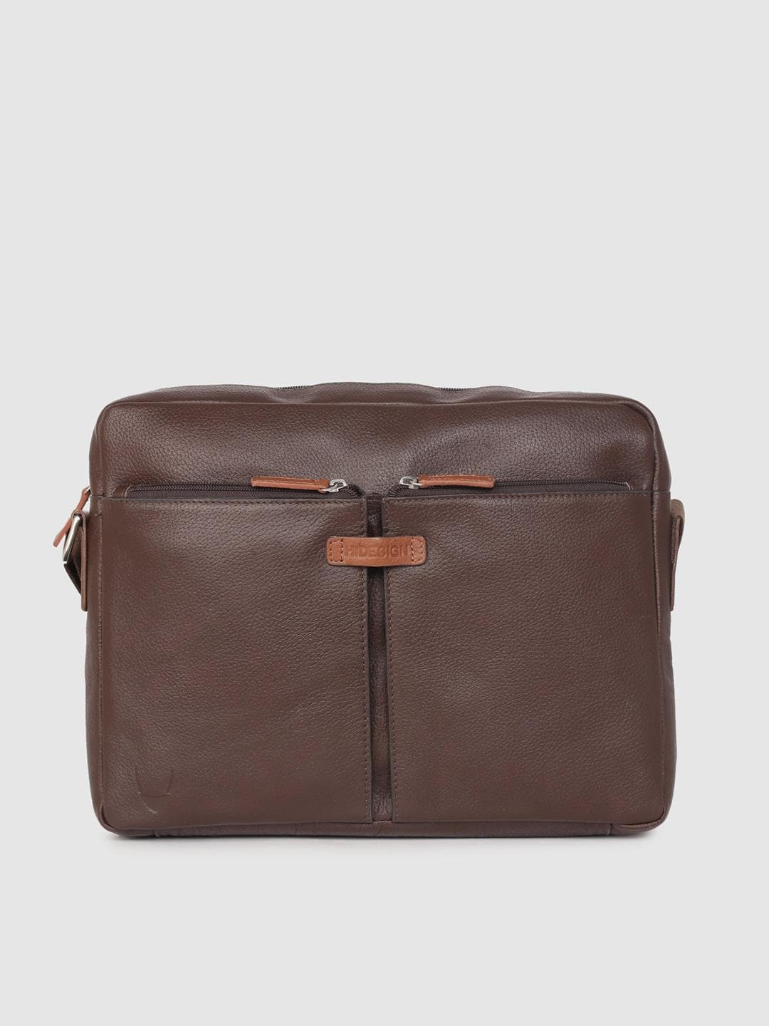 Hidesign Men Brown Solid Leather Laptop Bag