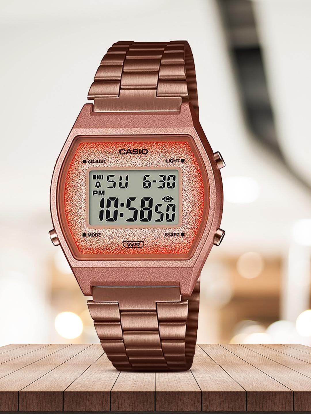 CASIO Vintage B640WCG-5DF Rose Gold Digital Dial Rose Gold Stainless Steel Band D187
