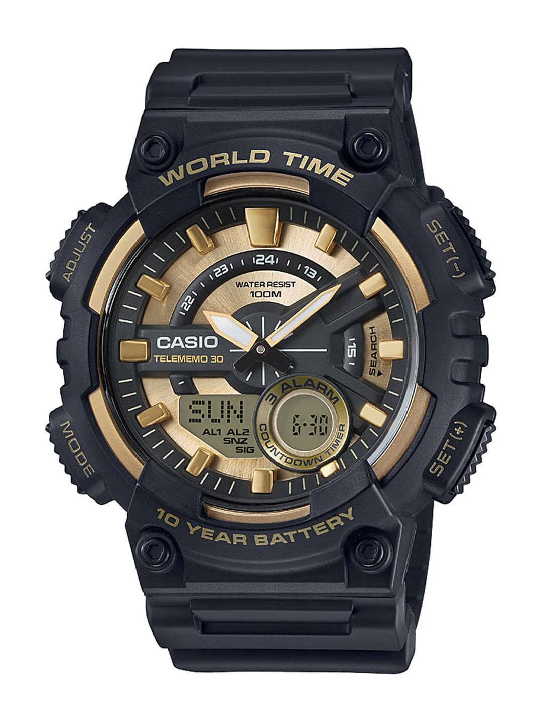 Buy Casio Youth Combination AEQ 110BW 9AVDF Gold Analog Digital Dial Resin AD206 - - Accessories for Men