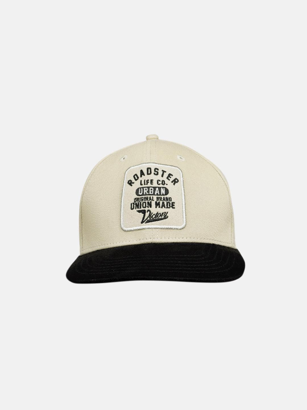 Buy Roadster Unisex Beige & Black Embroidered Snapback Cap - - Accessories for Unisex