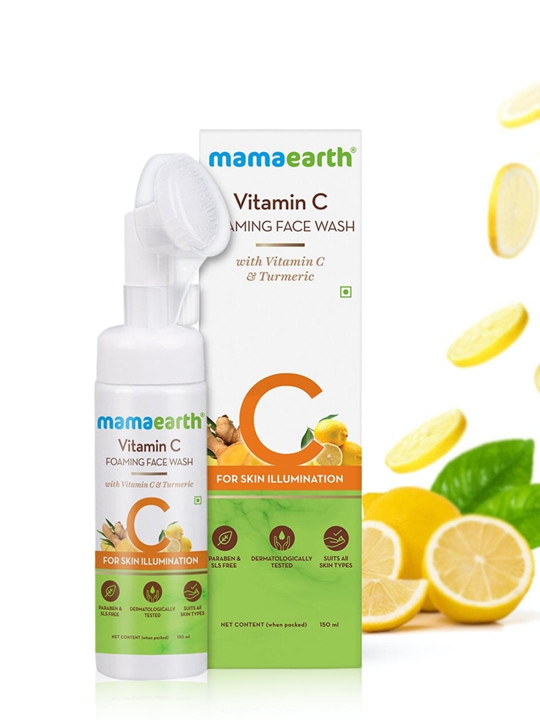 Buy Mamaearth Vitamin C Face Wash With Turmeric & Foaming Silicone Cleanser Brush 150ml - - Personal Care for Unisex