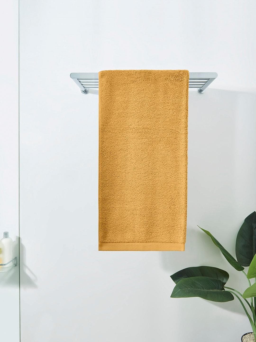 DDecor Orange Solid Cotton 550GSM Breathable Adult Regular Bath Towel-30x59In