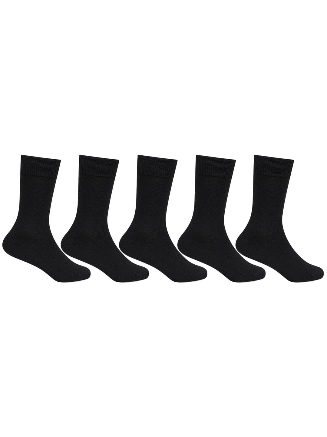 Bonjour Kids Pack of 5 Black Solid Above Ankle-Length School Socks