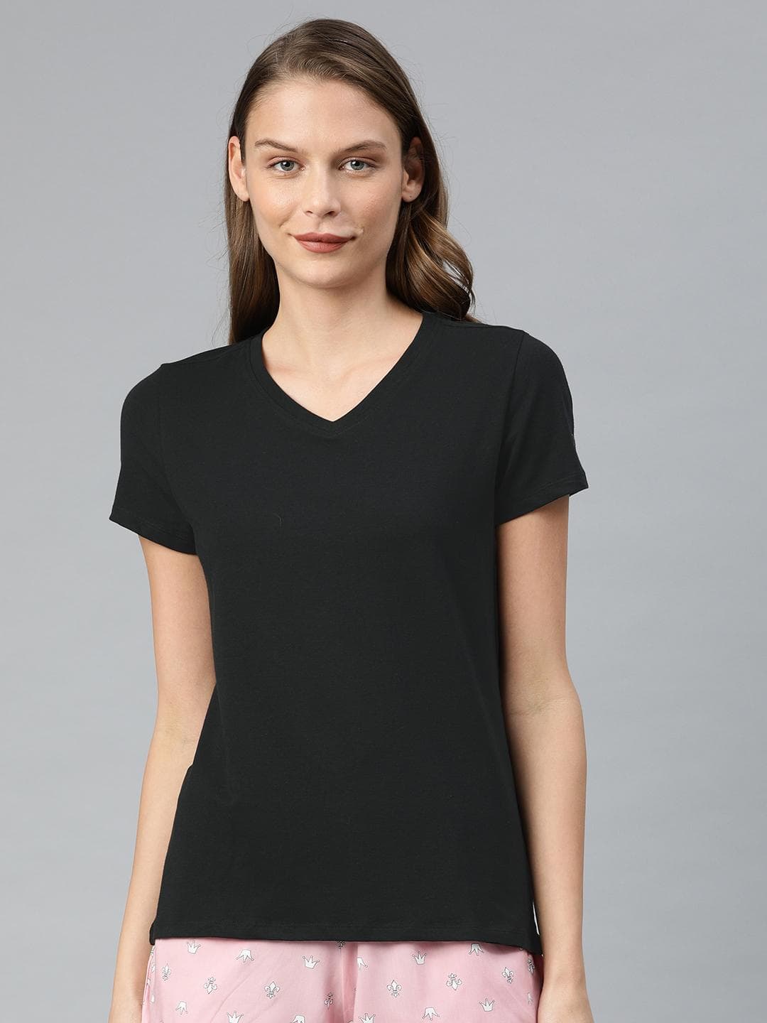 Buy Van Heusen Women V Neck Short Sleeve Lounge T Shirt - - Apparel for Women