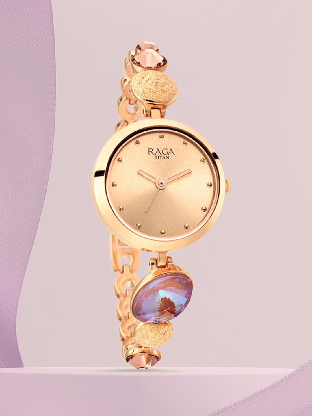 Titan Raga Moments Of Joy Quartz Analog With Rose Gold Dial Watch For Women - Nt2606wm08