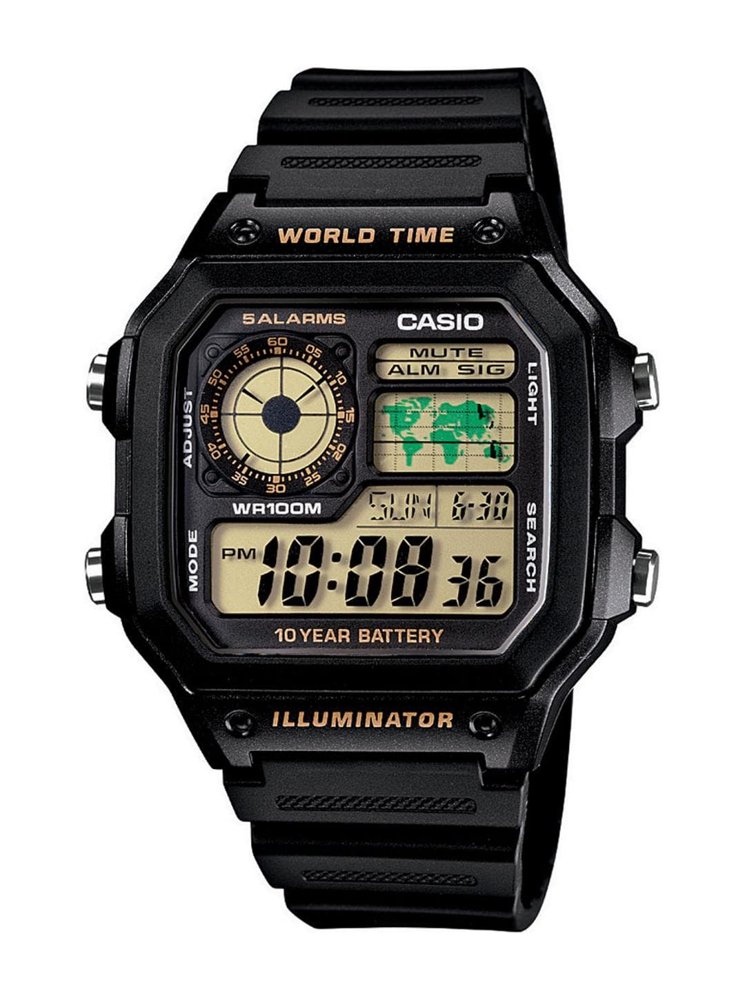 Buy Casio Youth Digital AE 1200WH 1BVDF Black Digital Dial Resin D098 - - Accessories for Men