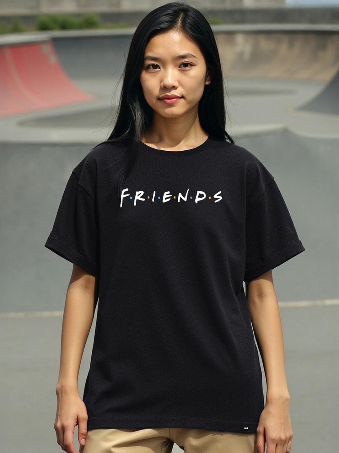 Bewakoof Official Friends Merchandise Typography Boyfriend T-shirt